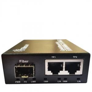 مدیا کانورتر 2 پورت شبکه 1 پورت SFP