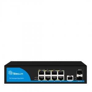 سوئیچ شبکه مدیریتی 8 پورت شبکه 2 پورت فیبر نوری POE