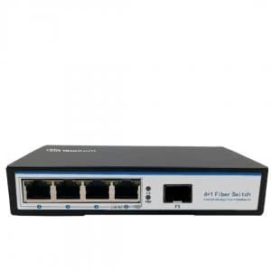 مدیا کانورتر 4 پورت شبکه یک پورت فیبر تجاری مدیریتی