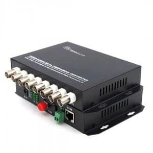 مبدل ویدیو AHD/CVI/TVI به فیبر نوری با 8 کانال ویدیو و یک پورت شبکه 10/100