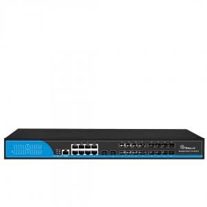 سوییچ فیبر نوری دارای 18 پورت SFP به همراه 8 پورت شبکه