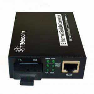 مدیا کانورتور تک پورت شبکه گیگ و پورت فیبر نوری ۲ کور SC